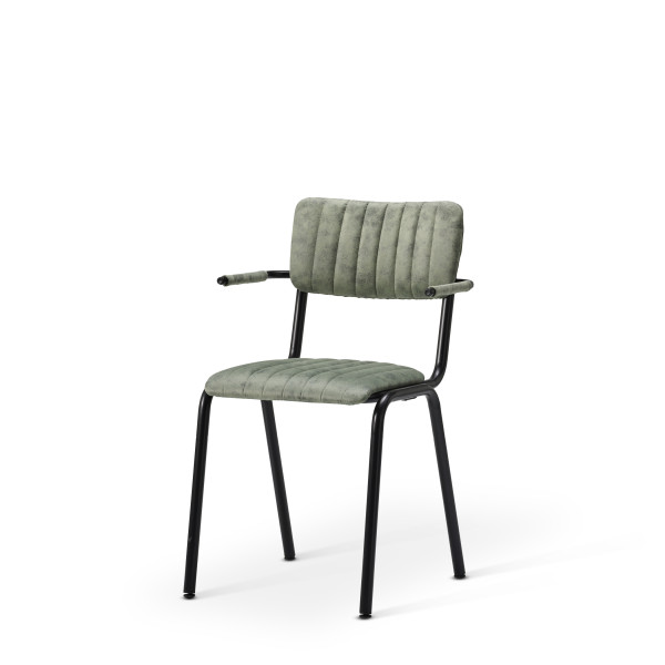 Bourbon Vintage Style Suede Chair With Arms
